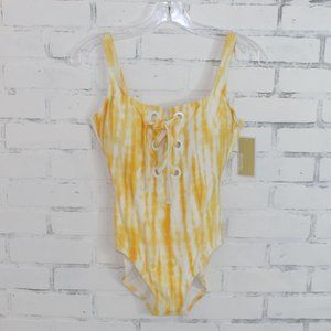 Michael Kors Lace Up Tie Dye One Piece Swimsuit